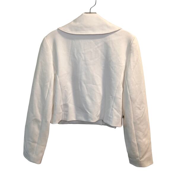 Adrienne Vittadini Double Breasted Crop Jacket Size 12 Autumn White Pockets NWT - Picture 3 of 8